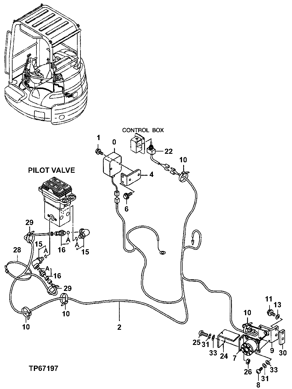 Схема запчастей John Deere 7ZTS - 63 - Travel Motion Alarm 1674 Wiring Harness And Switches
