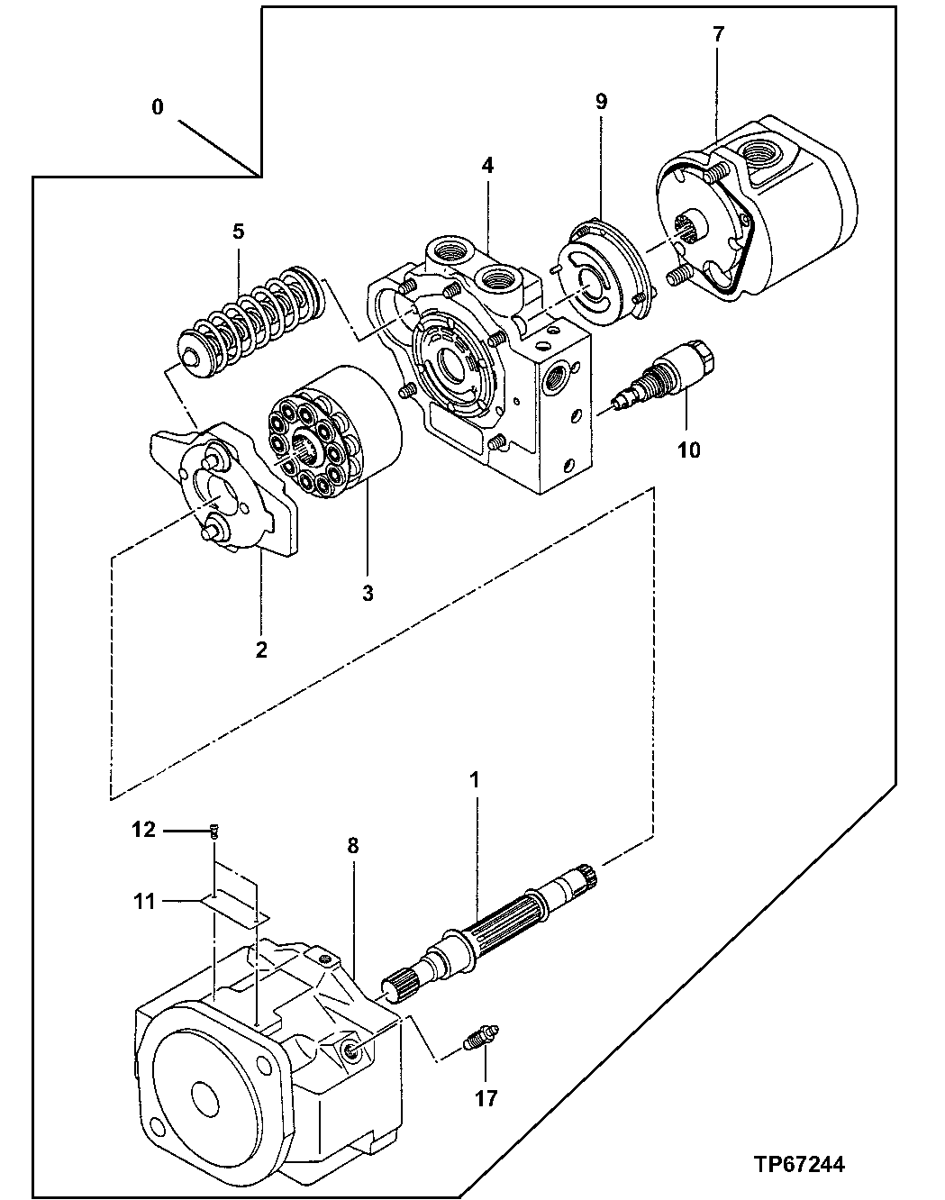 Схема запчастей John Deere 7ZTS - 96 - Main Hydraulic Pump Components 2160 Vehicle Hydraulics