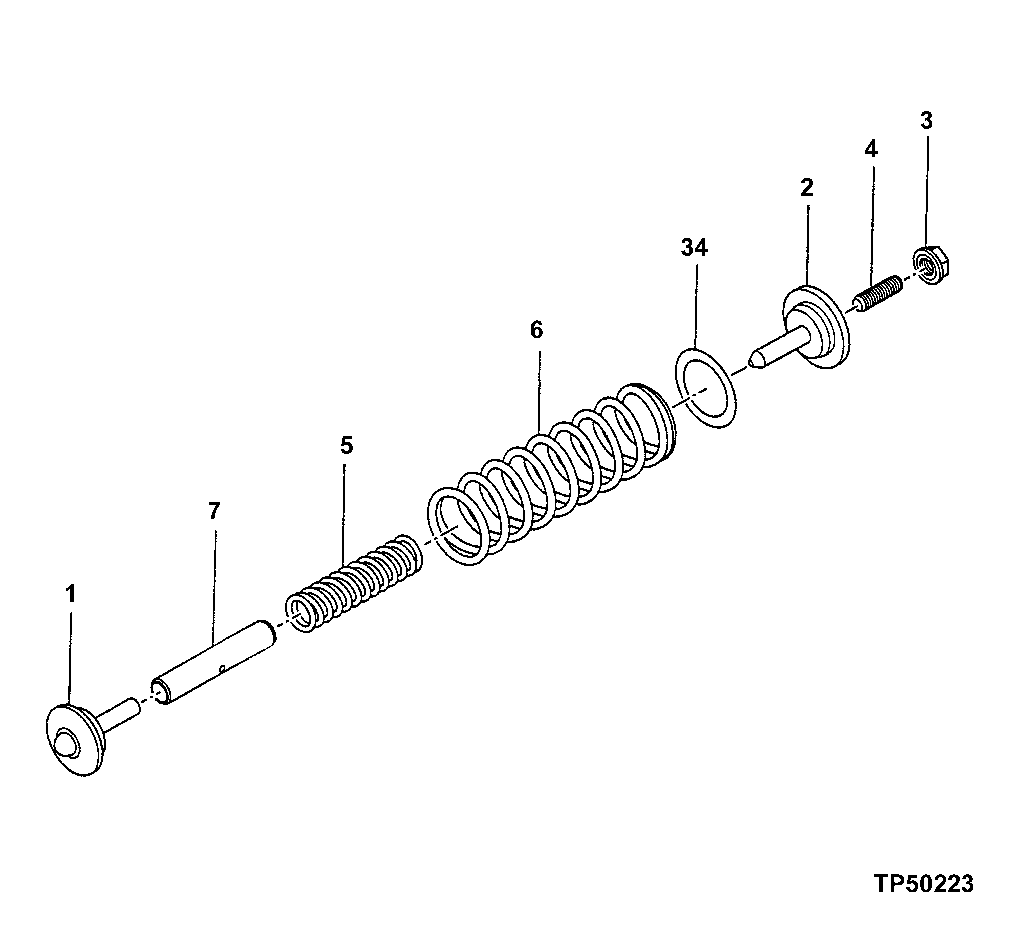 Схема запчастей John Deere 7ZTS - 99 - MAIN HYDRAULIC PUMP CONTROL SPRING PART 2160 Vehicle Hydraulics