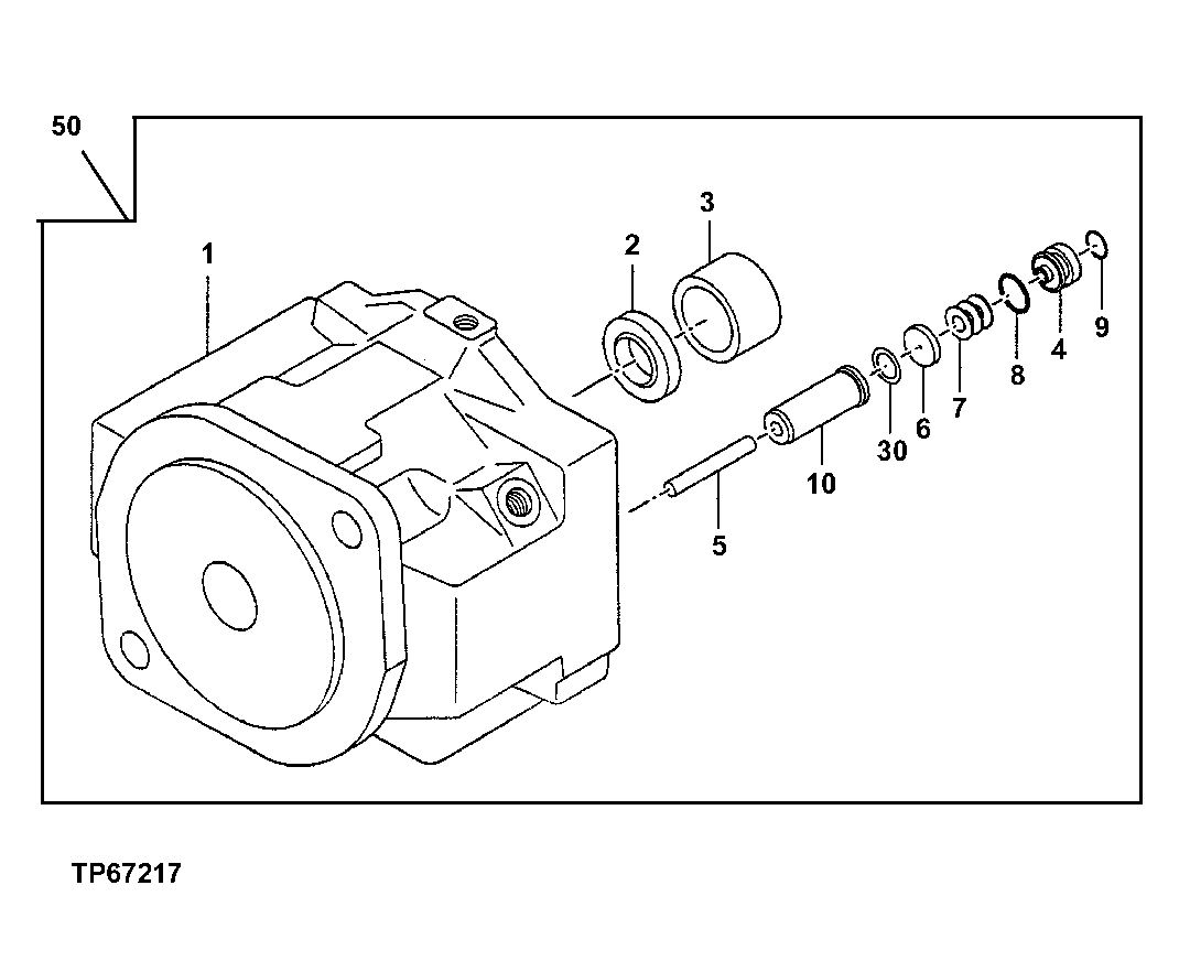 Схема запчастей John Deere 7ZTS - 101 - MAIN HYDRAULIC PUMP HOUSING PART 2160 Vehicle Hydraulics
