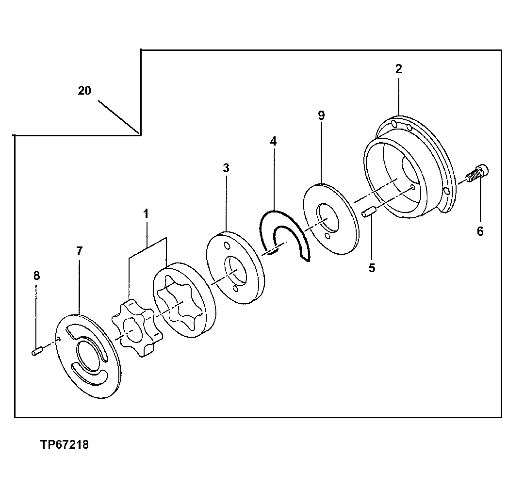 Схема запчастей John Deere 7ZTS - 102 - MAIN HYDRAULIC PUMP TROCHOID 2160 Vehicle Hydraulics