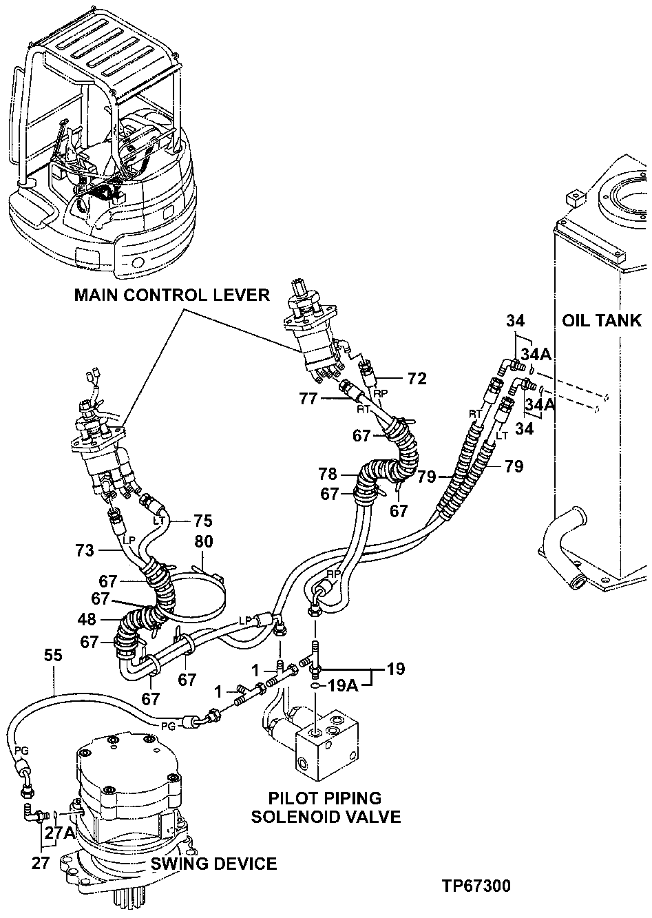 Схема запчастей John Deere 7ZTS - 107 - PILOT PIPINGS 2160 Vehicle Hydraulics
