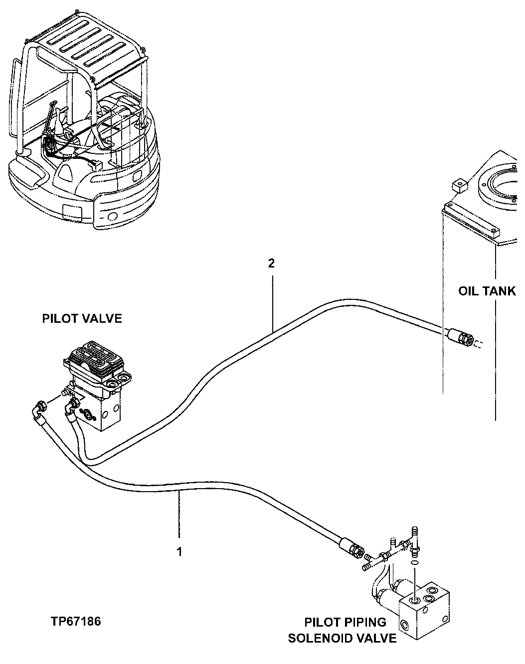 Схема запчастей John Deere 7ZTS - 109 - PILOT PIPINGS 2160 Vehicle Hydraulics