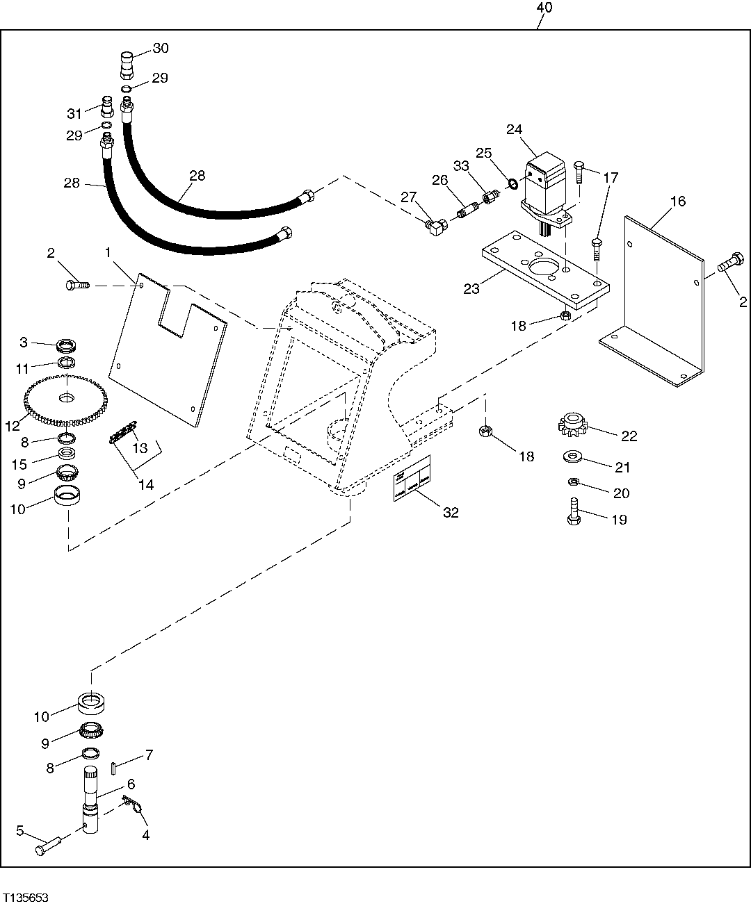 Схема запчастей John Deere 7ZTS - 137 - DRIVE SPROCKET CHAIN 3302 BUCKETS, TEETH, SHANKS AND SIDECUTTERS