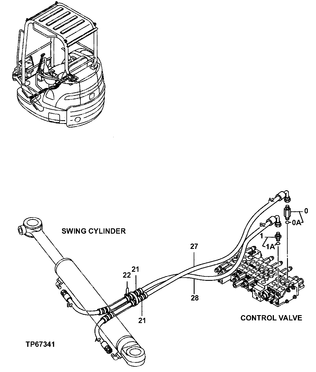 Схема запчастей John Deere 7ZTS - 162 - MAIN PIPING 3360 HYDRAULIC SYSTEM