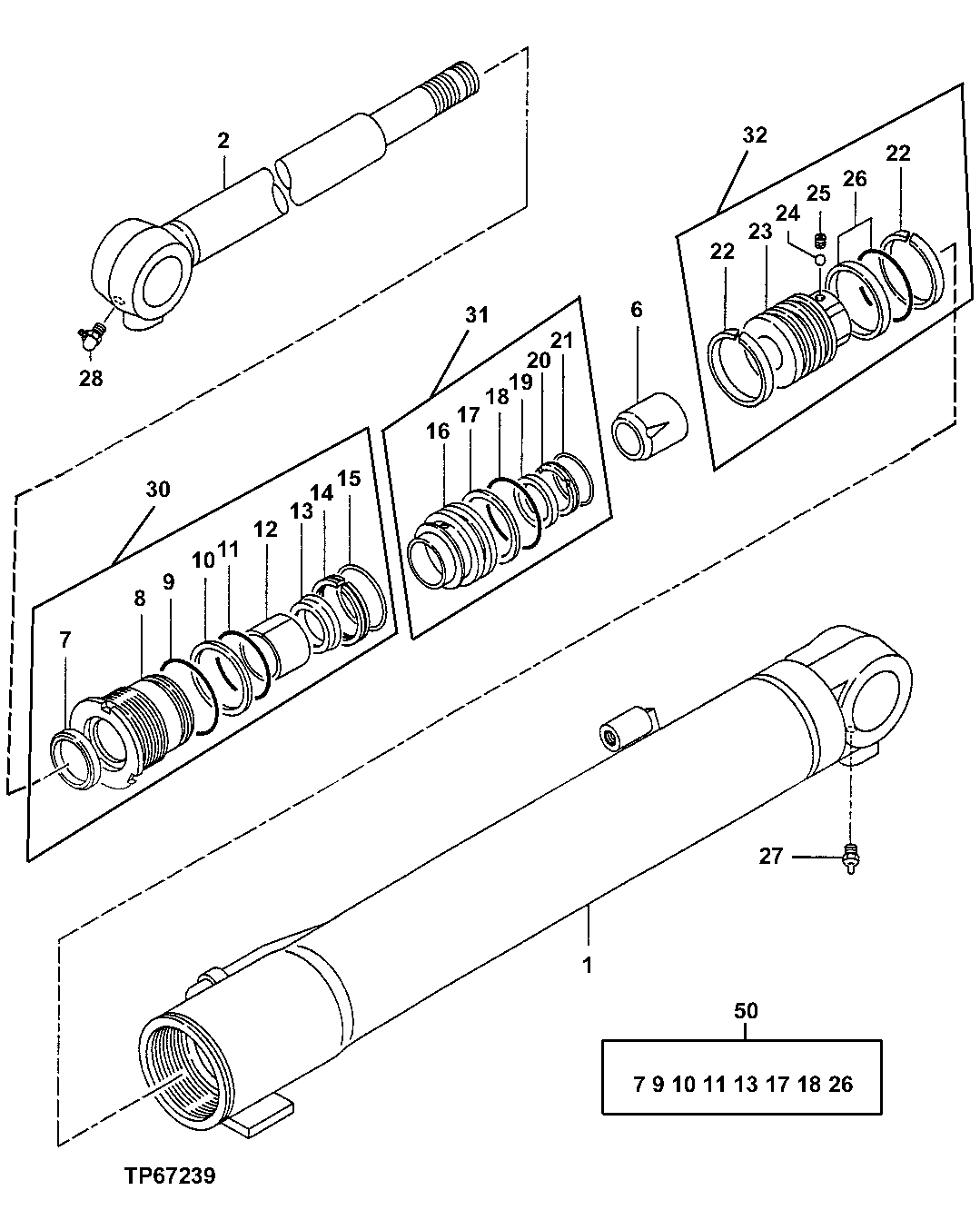 Схема запчастей John Deere 7ZTS - 181 - Boom Cylinder 3360 HYDRAULIC SYSTEM