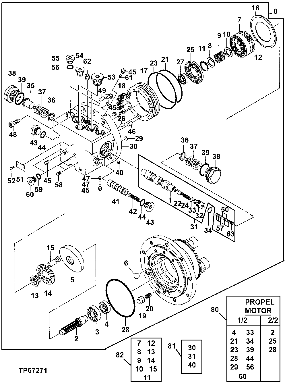 Схема запчастей John Deere 5ZTS - 10 - PROPEL MOTOR (1/2) 0260 HYDRAULIC SYSTEM