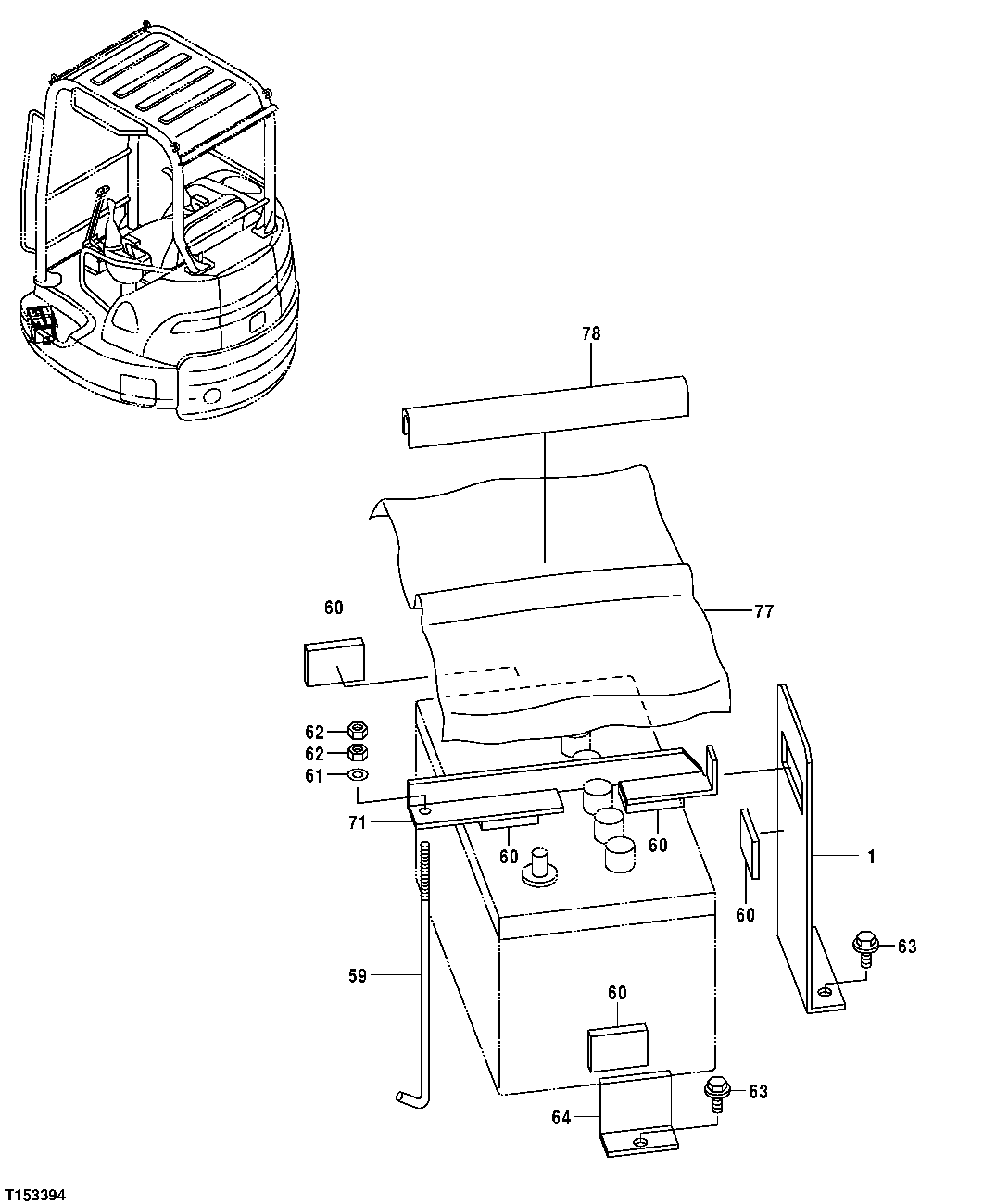 Схема запчастей John Deere 5ZTS - 57 - ELECTRIC PARTS 1674 WIRING HARNESS AND SWITCHES