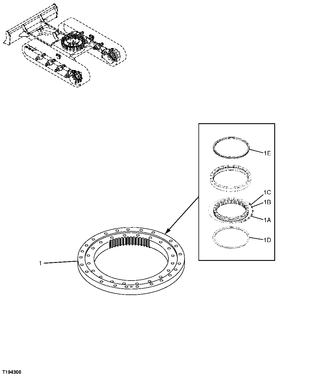 Схема запчастей John Deere 5ZTS - 66 - SWING BEARING 1740 FRAME INSTALLATION