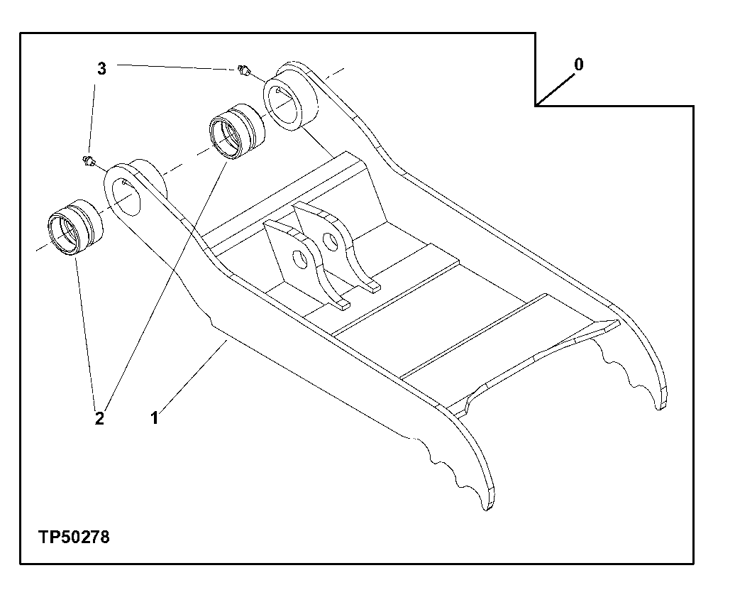 Схема запчастей John Deere 5ZTS - 122 - BUCKET CLAMP 3302 BUCKETS, TEETH, SHANKS AND SIDECUTTERS