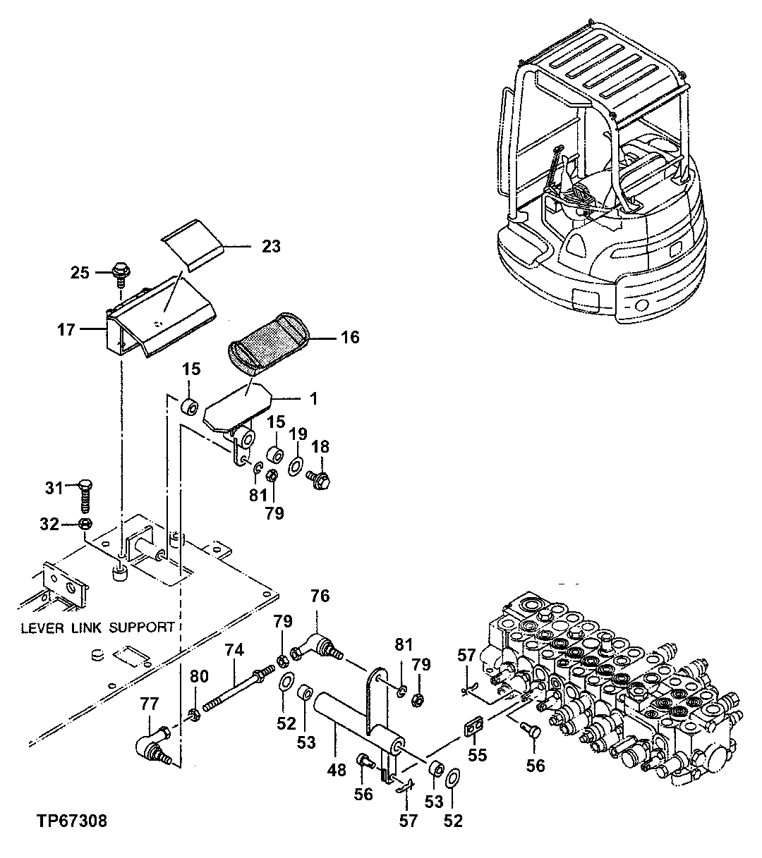 Схема запчастей John Deere 5ZTS - 140 - Control Pedal (Boom Swing) 3315 CONTROLS LINKAGE