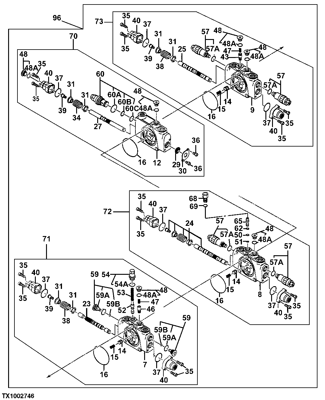Схема запчастей John Deere 5ZTS - 166 - Control Valve 3360 HYDRAULIC SYSTEM