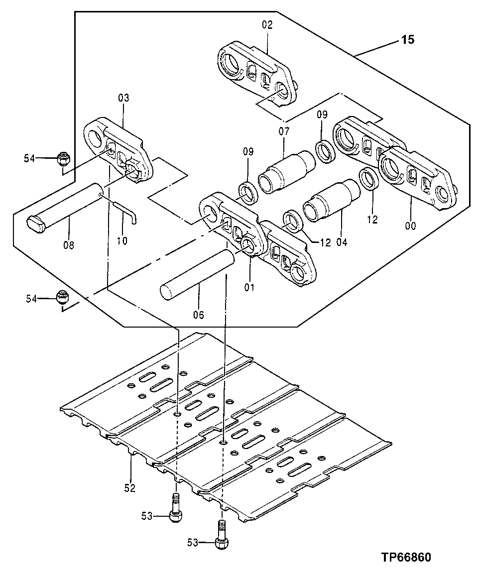Схема запчастей John Deere 50LC - 9 - Track Link 0130 Track Systems