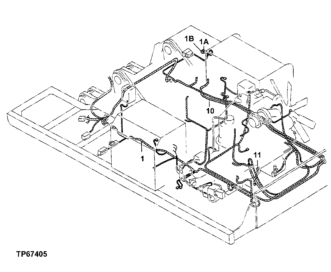 Схема запчастей John Deere 50LC - 40 - Main Wiring Harness 1674 Wiring Harness And Switches