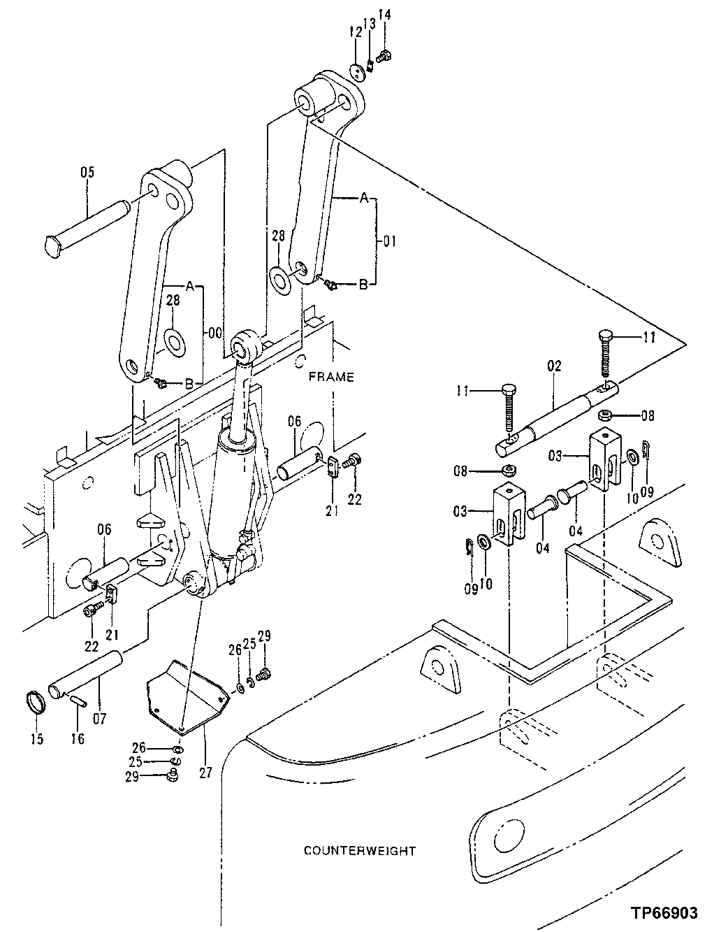 Схема запчастей John Deere 50LC - 54 - Counterweight Removal Device 1740 Frame Installation