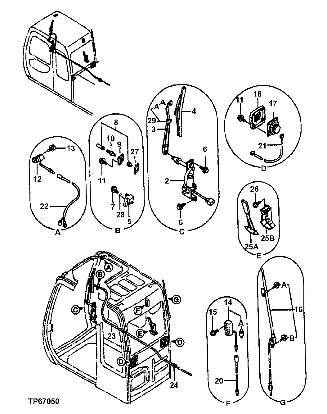 Схема запчастей John Deere 50LC - 62 - Cab Components 1810 Operator Enclosure