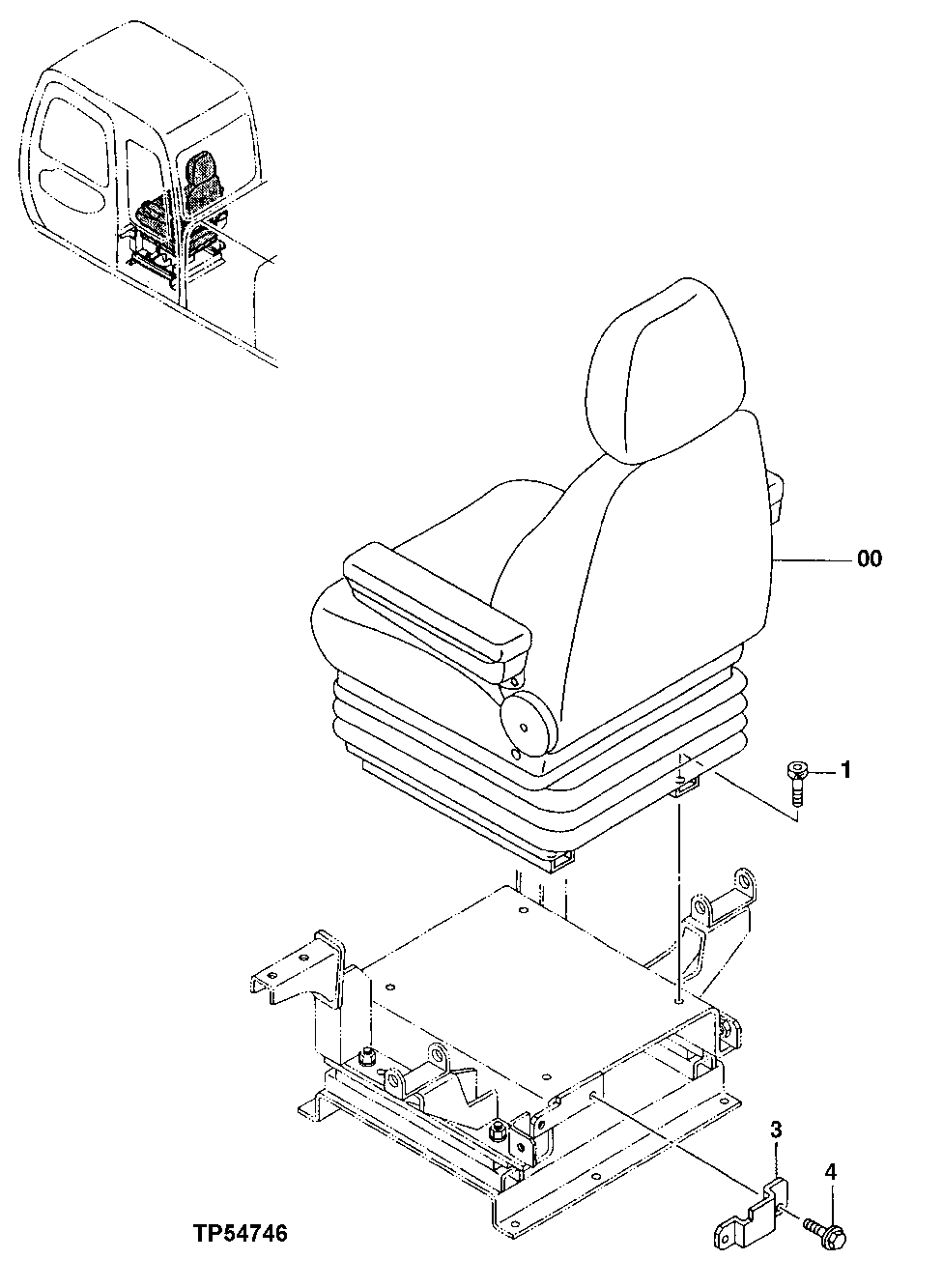 Схема запчастей John Deere 50LC - 83 - Seat 1821 Seat And Seat Belts