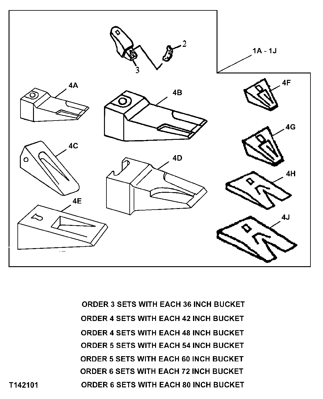 Схема запчастей John Deere 50LC - 133 - Heavy Duty Bucket Tooth Assembly 3302 Bucket With Teeth