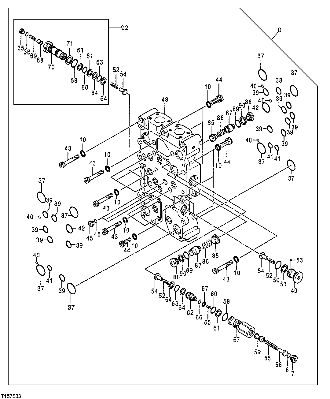 Схема запчастей John Deere 50LC - 183 - Control Valve 3360 Hydraulic System