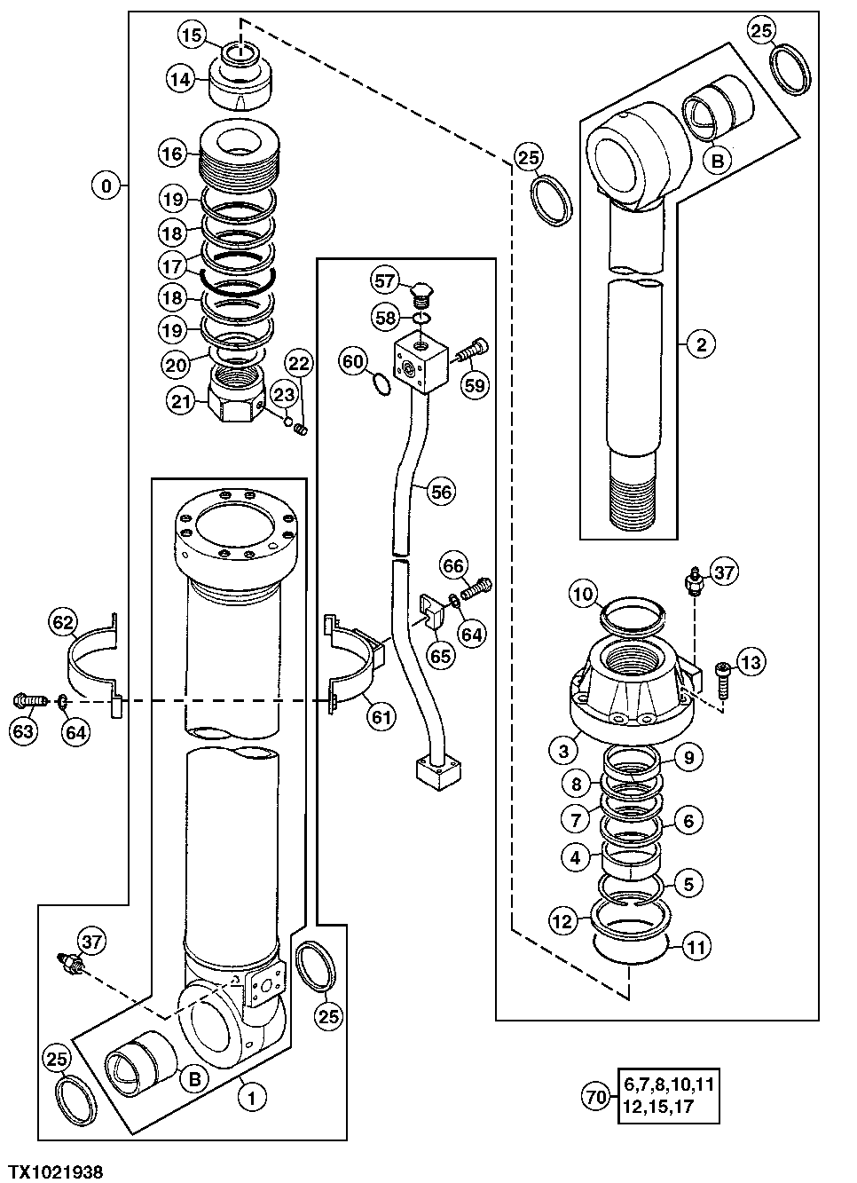 Схема запчастей John Deere 50LC - 199 - Arm Cylinder 3360 Hydraulic System