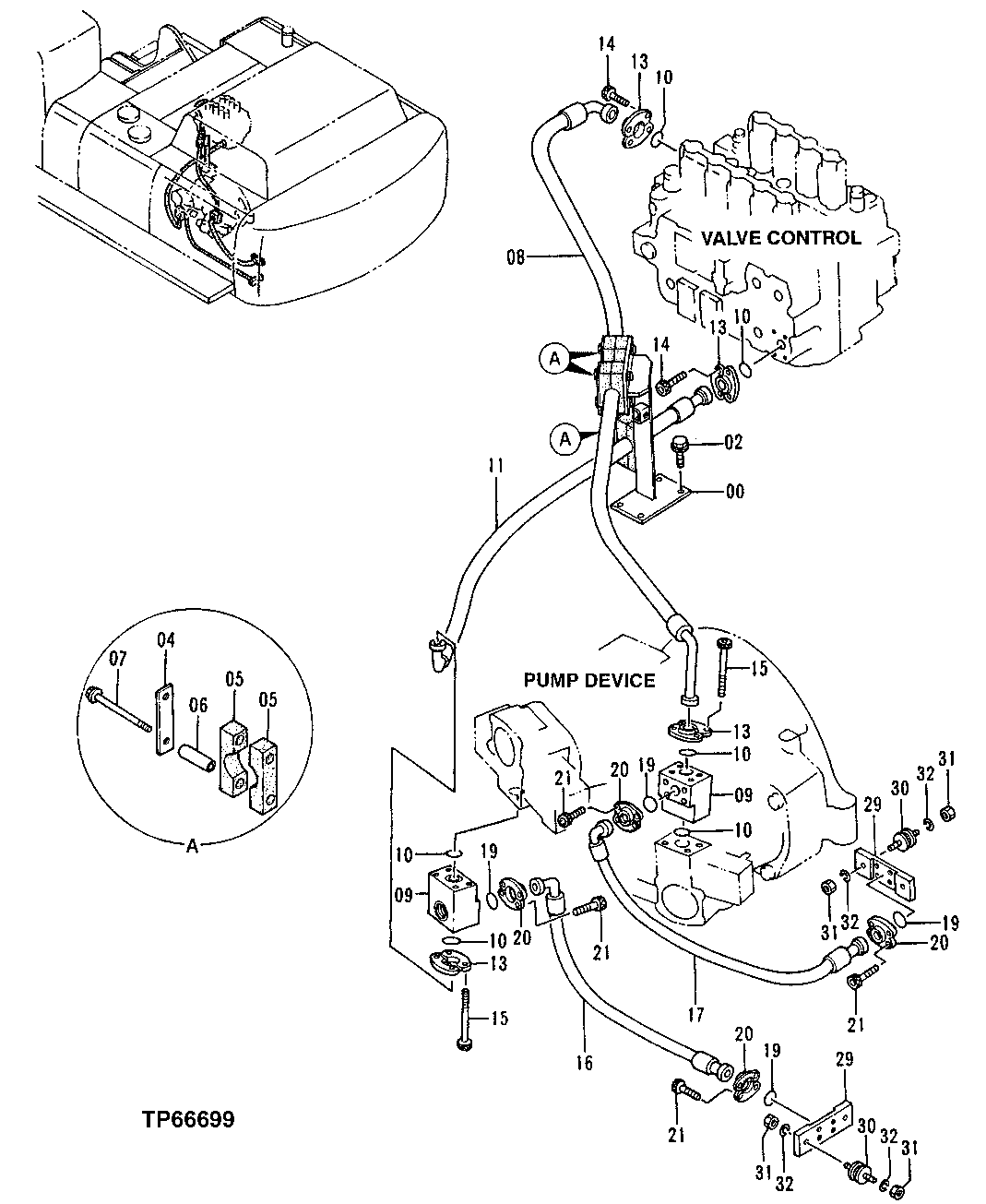 Схема запчастей John Deere 50LC - 151 - Delivery Lines 3360 Hydraulic System