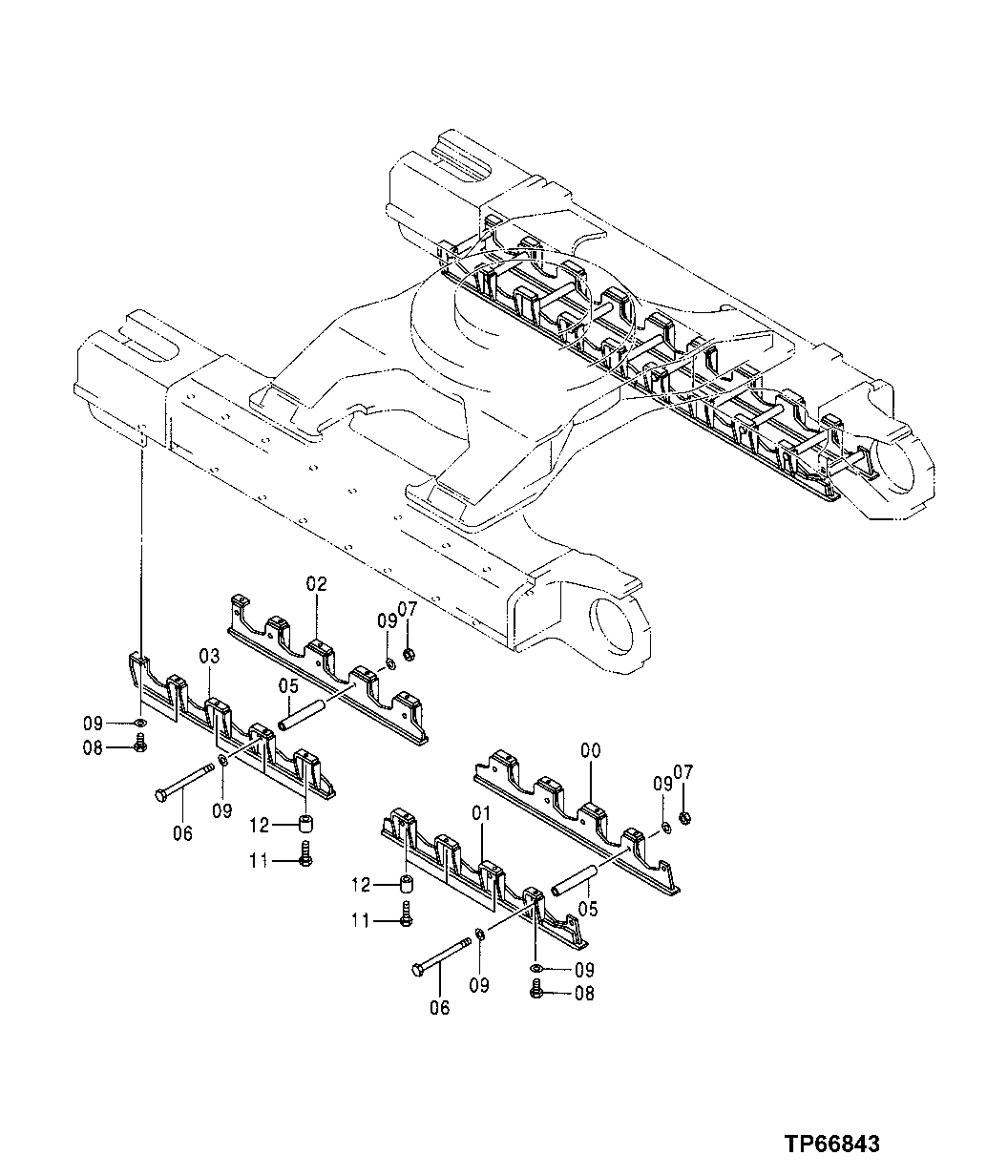 Схема запчастей John Deere 50 - 4 - Full Length Track Guard 0130 Track Systems