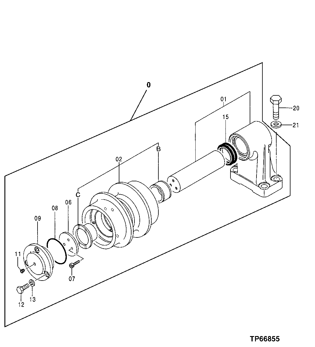 Схема запчастей John Deere 50 - 7 - Upper Roller 0130 Track Systems