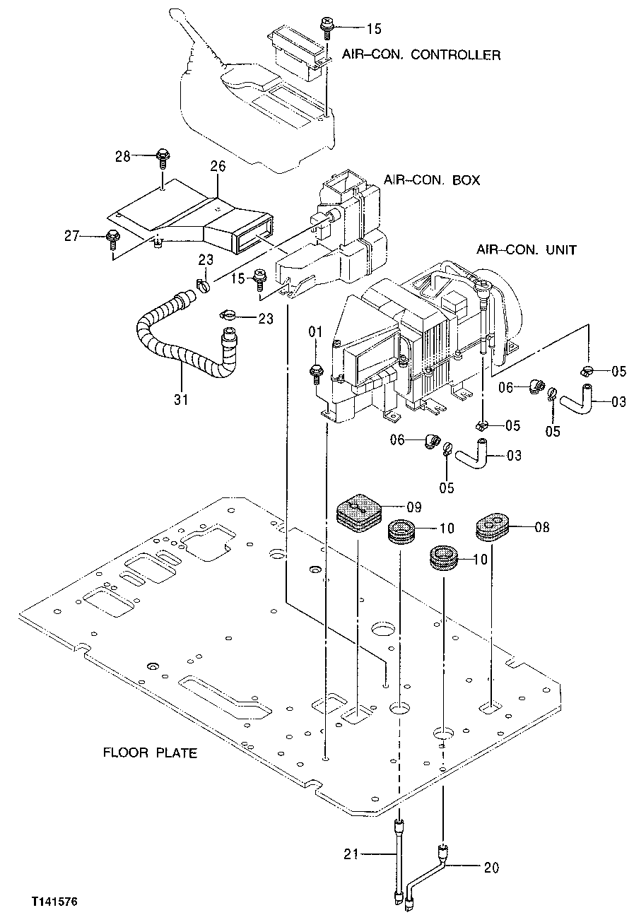 Схема запчастей John Deere 50 - 84 - Air Conditioner 1830 HEATING AND AIR CONDITIONING
