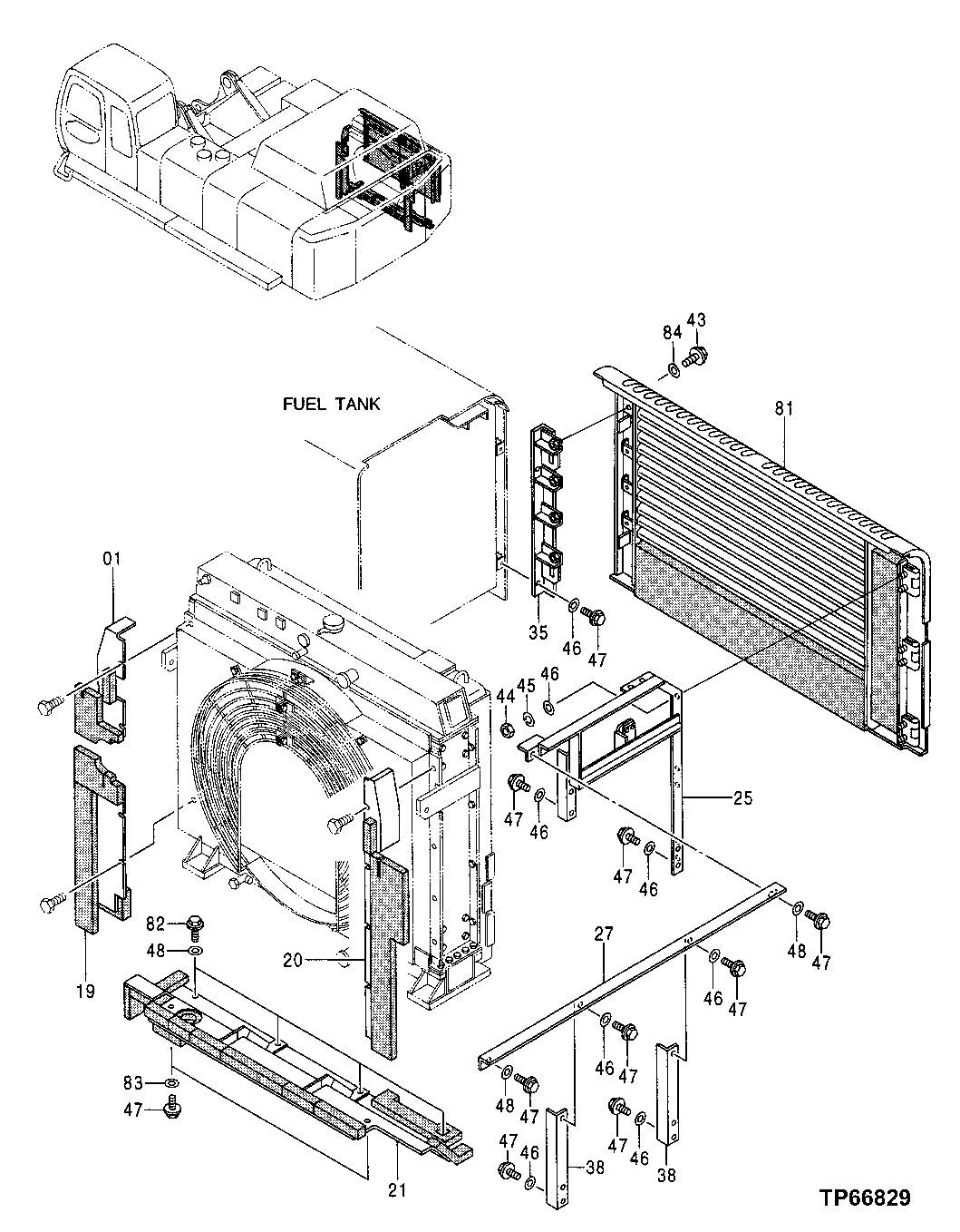 Схема запчастей John Deere 50 - 96 - Cover 1910 Hood Or Engine Enclosure