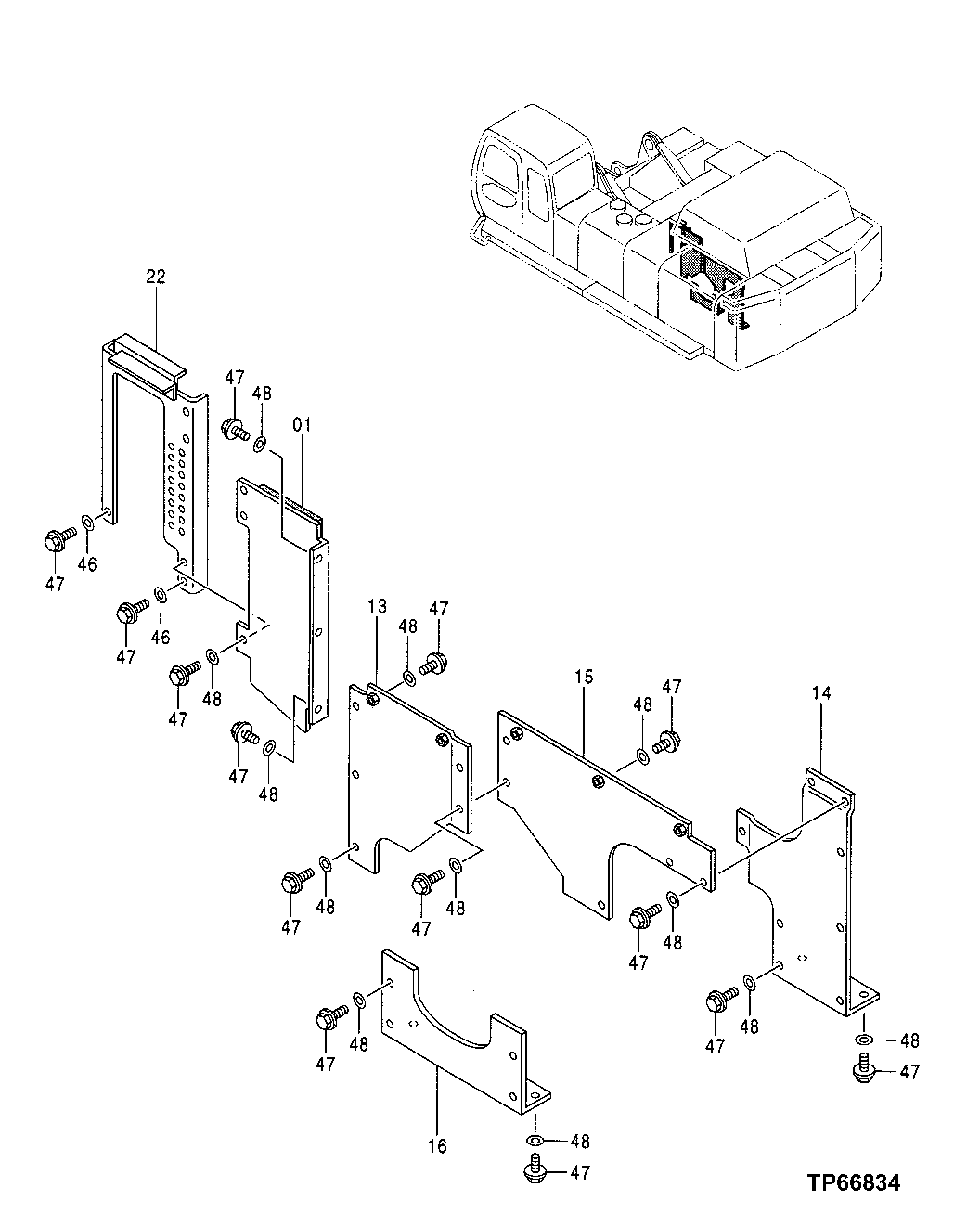 Схема запчастей John Deere 50 - 97 - Cover 1910 Hood Or Engine Enclosure