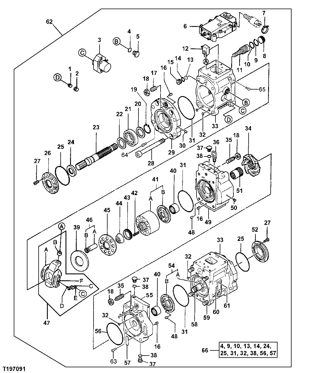 Схема запчастей John Deere 50 - 105 - Main Hydraulic Pump 2160 Vehicle Hydraulics