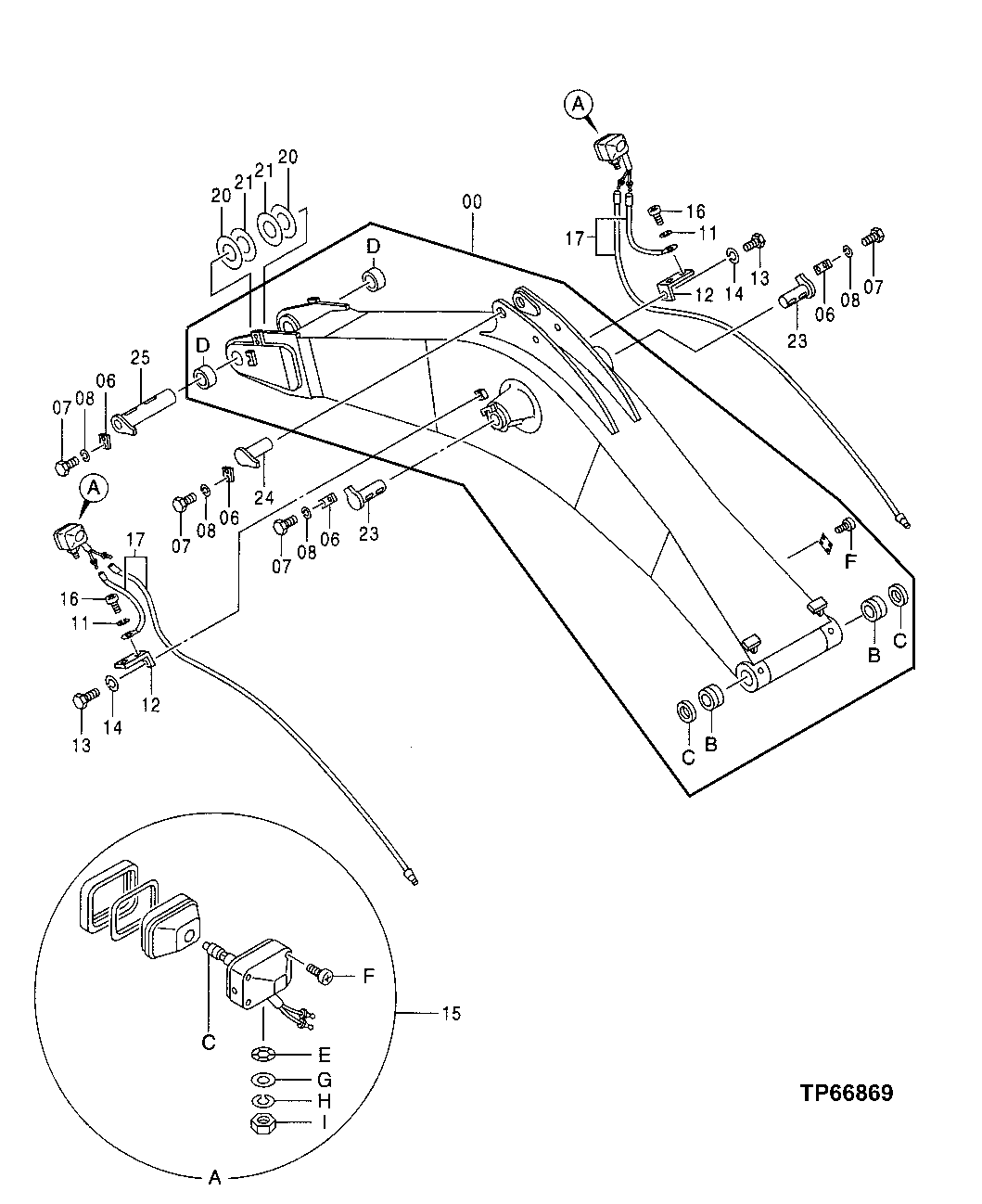 Схема запчастей John Deere 50 - 134 - MASS EXCAVATING BOOM (7.1 M) 3344 Boom