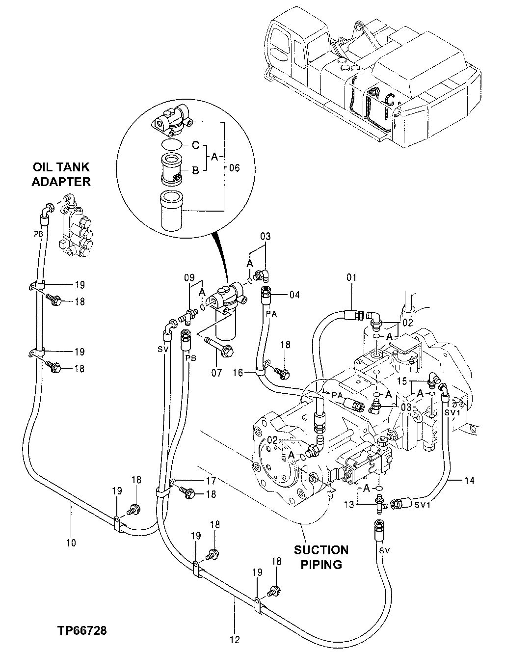 Схема запчастей John Deere 50 - 144 - PILOT PIPINGS 3360 HYDRAULIC SYSTEM