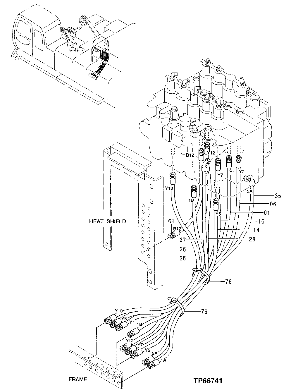 Схема запчастей John Deere 50 - 157 - PILOT PIPINGS 3360 HYDRAULIC SYSTEM