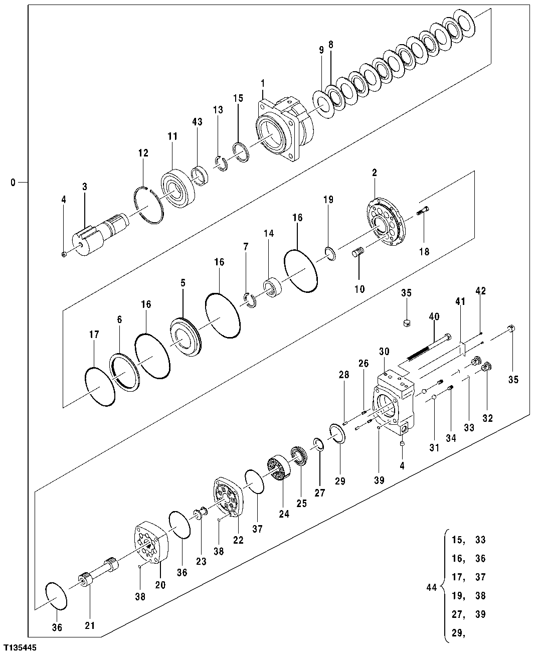 Схема запчастей John Deere 7ZTS - 144 - SWING MOTOR 4367 MOTORS