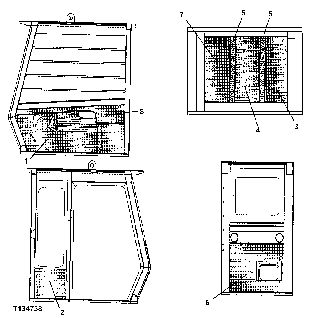 Схема запчастей John Deere 330LC, 370 - 115 - ROADBUILDER CAB FOAM 1810D Operator Enclosure (Roadbuilder)