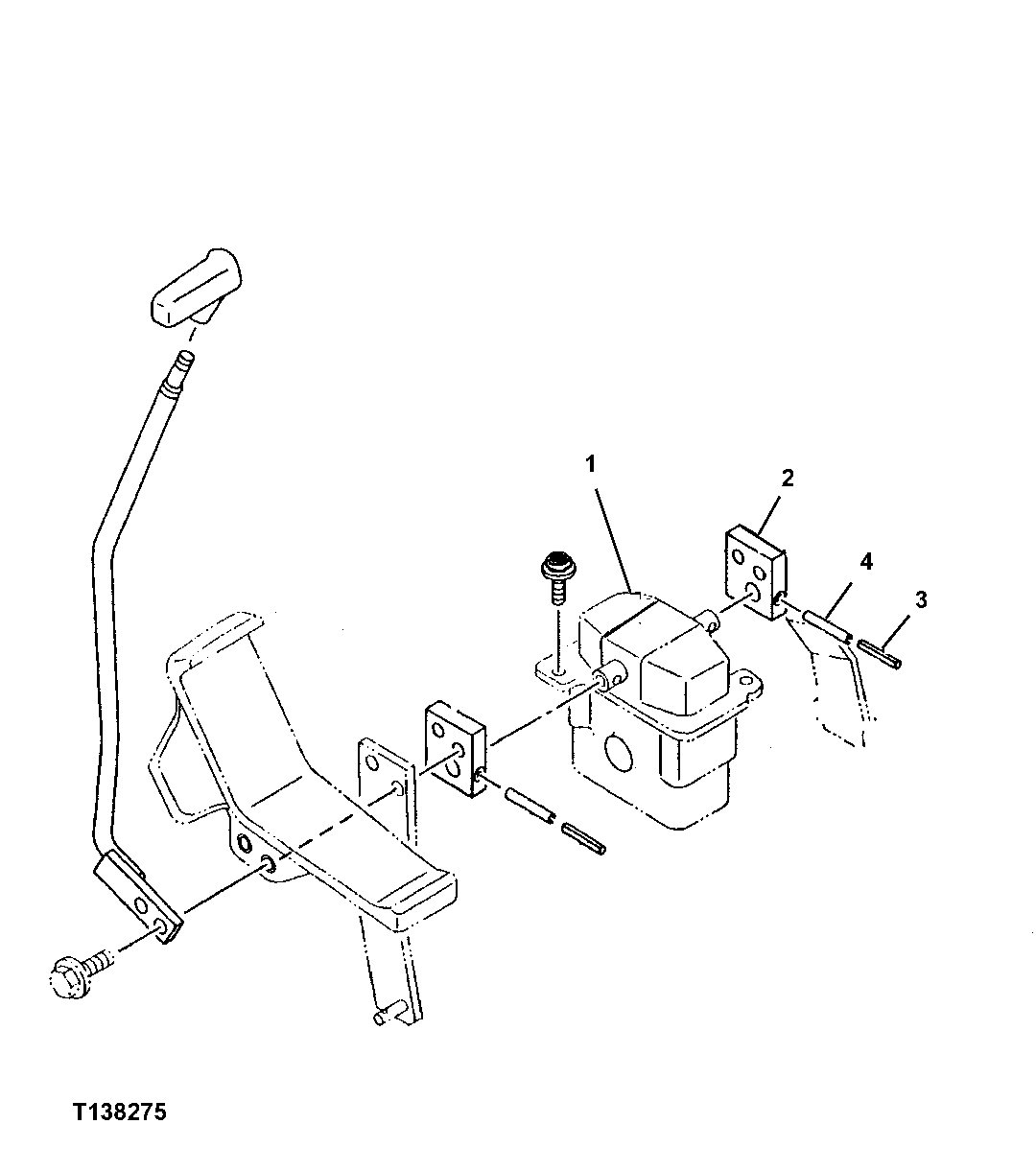 Схема запчастей John Deere 330LC, 370 - 168 - PROPEL PILOT VALVE FOR REAR ENTRY CAB 3315B Controls Linkage