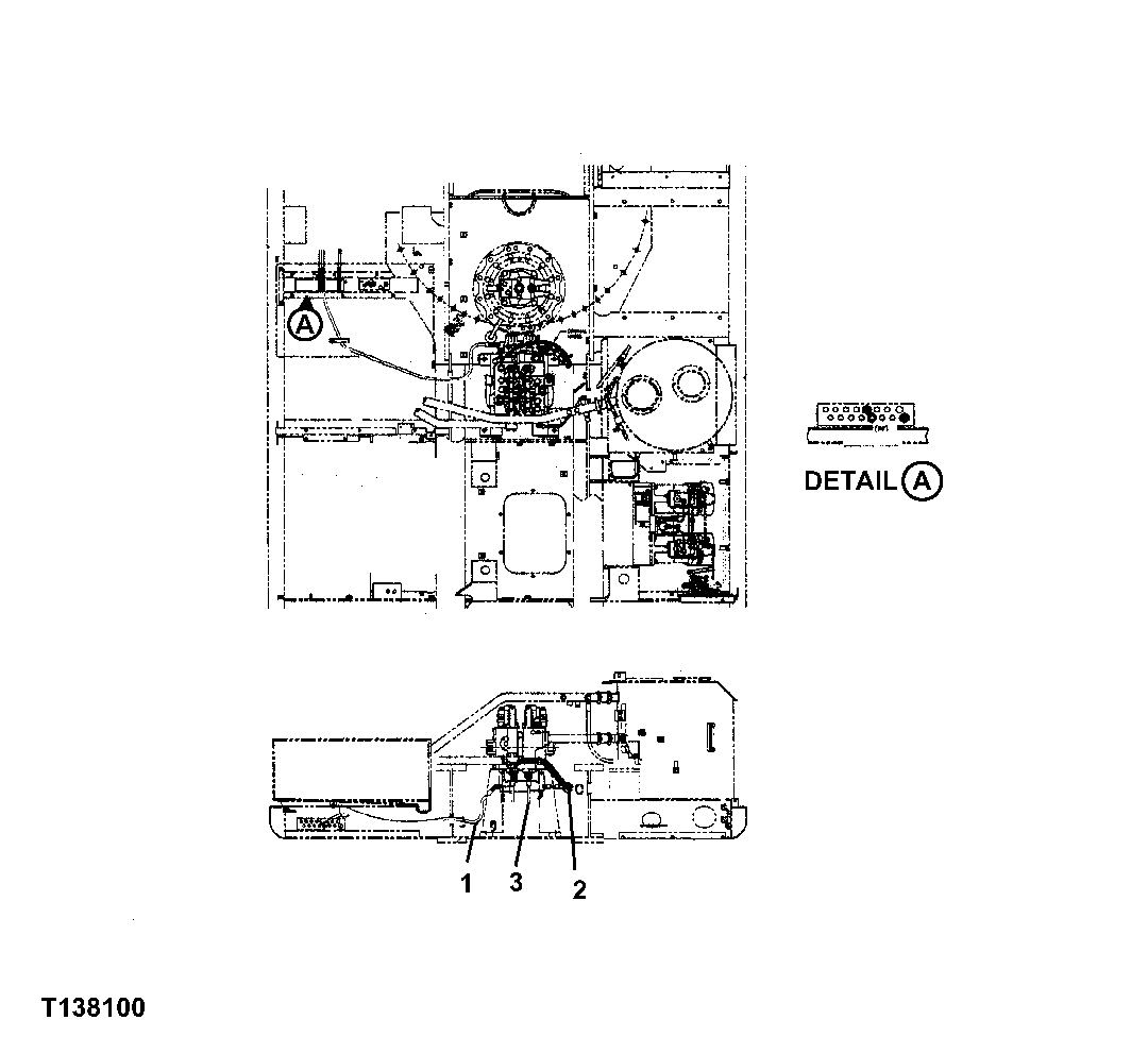 Схема запчастей John Deere 330LC, 370 - 177 - PILOT PIPING FOR REAR ENTRY CAB 3360B Hydraulic System (Rear Entry Cab)