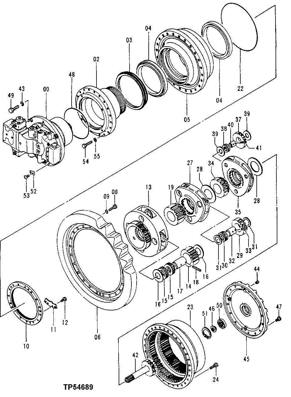 Схема запчастей John Deere 330LC, 370 - 14 - Propel Drive 0260 HYDRAULIC SYSTEM