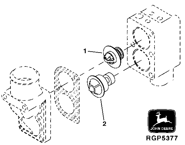 Схема запчастей John Deere 50CLC - 28 - 2201 THERMOSTAT 0400 Engine 6125HT001-RG29624 6125HT001