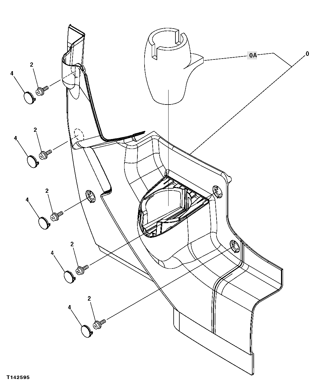 Схема запчастей John Deere 50CLC - 126 - CAB INSIDE RIGHT COVER 1810 OPERATOR ENCLOSURE