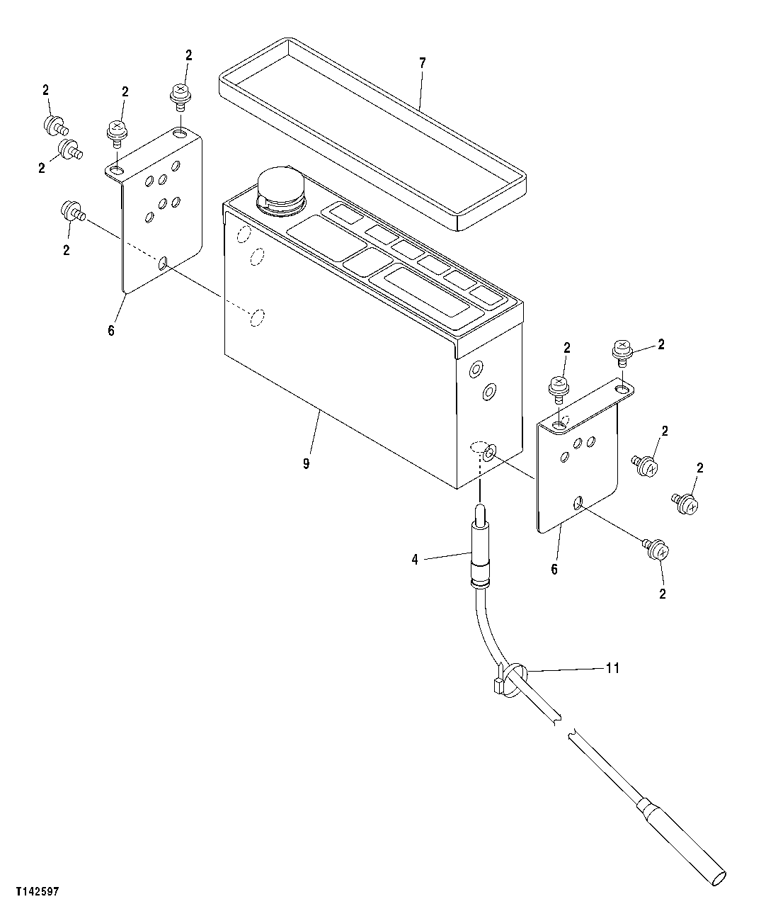 Схема запчастей John Deere 50CLC - 127 - RADIO (AM/FM) 1810 OPERATOR ENCLOSURE