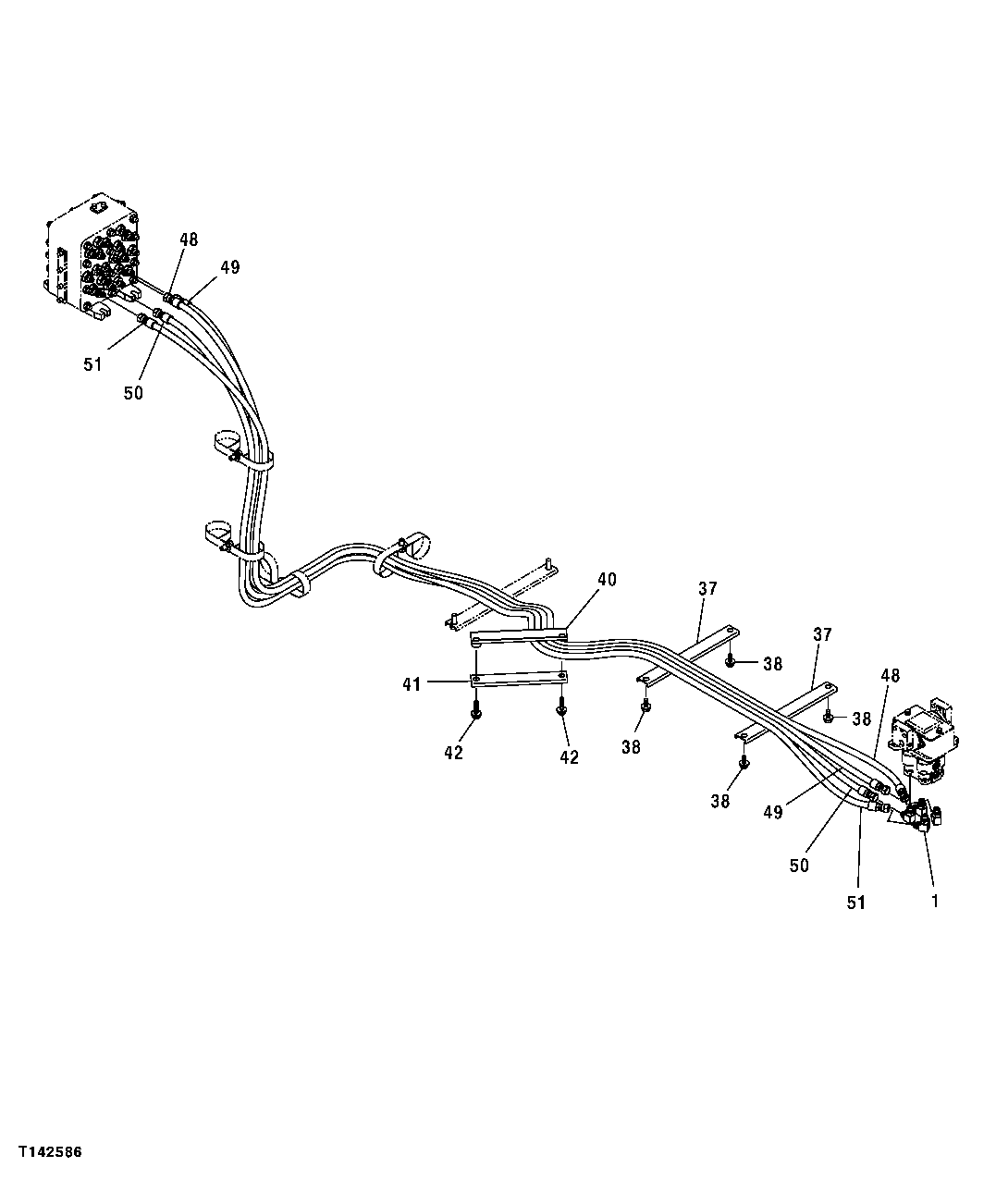 Схема запчастей John Deere 50CLC - 268 - HYDRAULIC HOSES (FROM PILOT SIGNAL MANIFOLD) 3360 HYDRAULIC SYSTEM