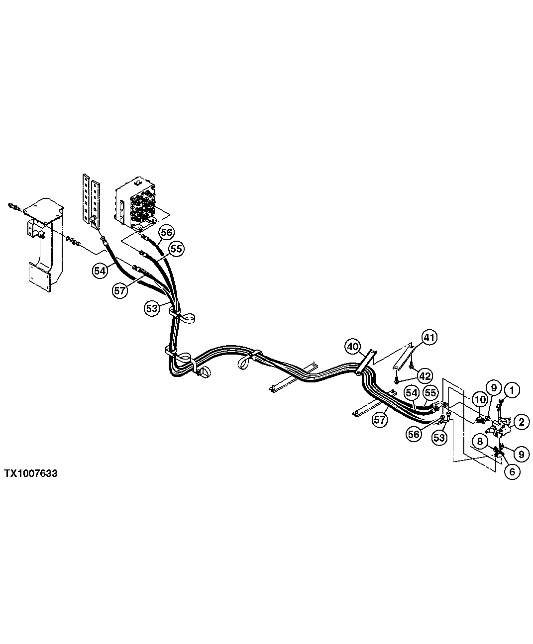 Схема запчастей John Deere 50CLC - 269 - HYDRAULIC HOSES (FROM PILOT SIGNAL MANIFOLD) 3360 HYDRAULIC SYSTEM