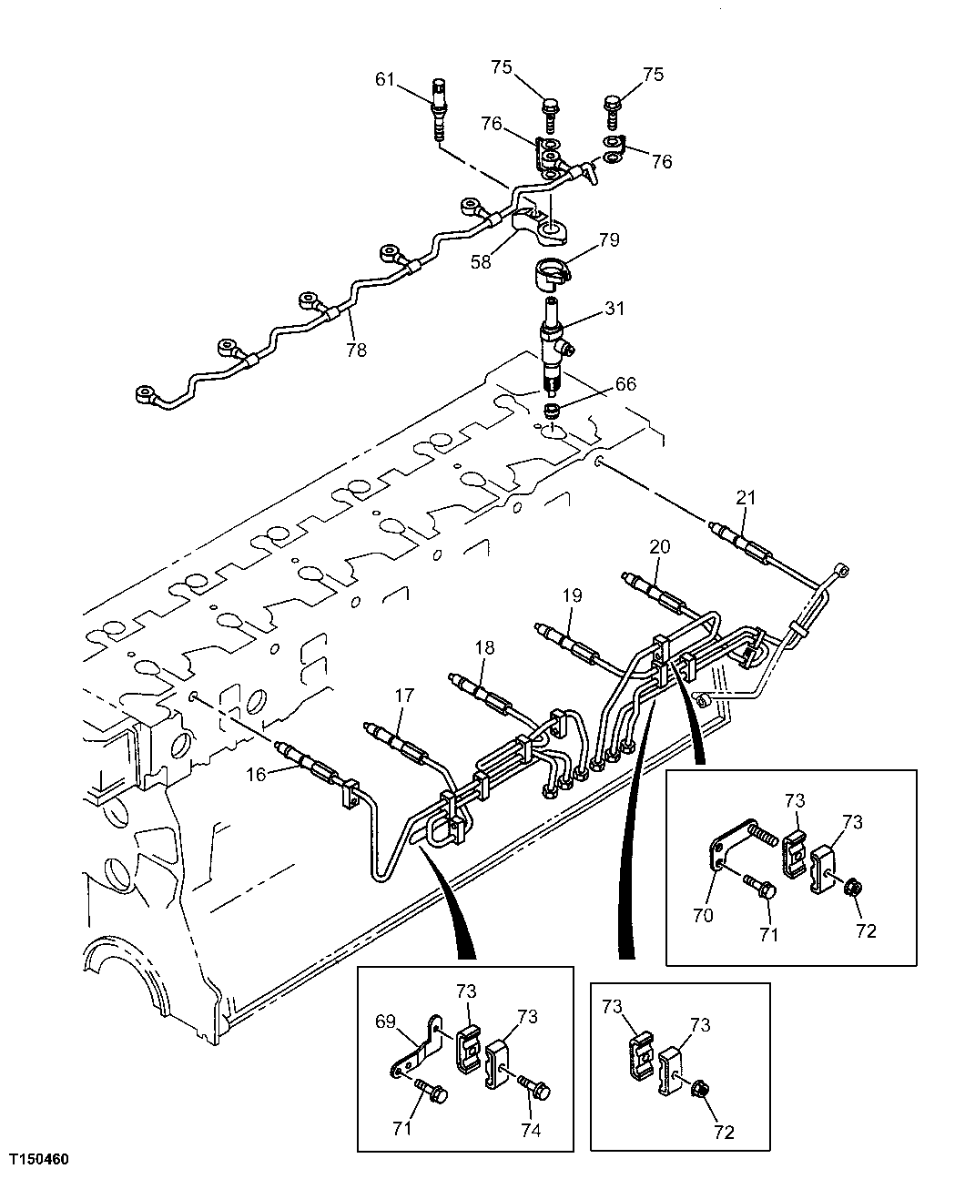Схема запчастей John Deere 00C LC - 32 - Fuel Injection System 0413 FUEL INJECTION SYSTEM