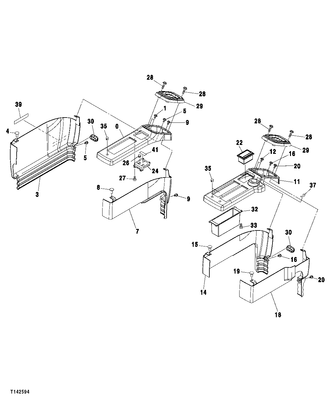 Схема запчастей John Deere 00C LC - 86 - CONSOLE COVER 1810 OPERATOR ENCLOSURE