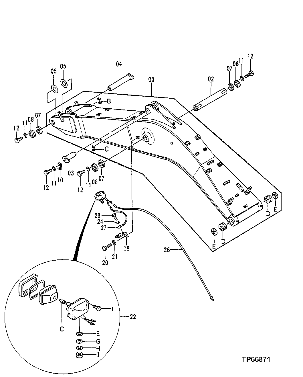 Схема запчастей John Deere 00C LC - 173 - MASS EXCAVATING BOOM (6.6 M) 3344 BOOM