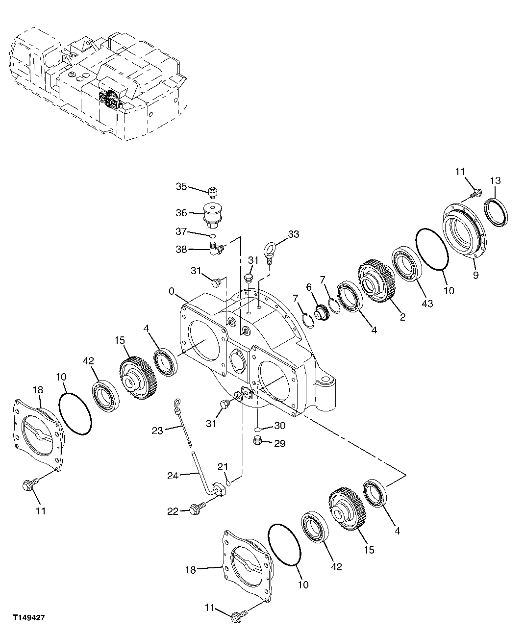 Схема запчастей John Deere 00C LC - 183 - HYDRAULIC GEAR PUMP 3361 HYDRAULIC PUMP