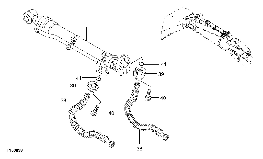 Схема запчастей John Deere 00C LC - 235 - FRONT HOSES (STANDARD ARM/HEAVY DUTY ARM) 3363 LINES, HOSES AND FITTINGS