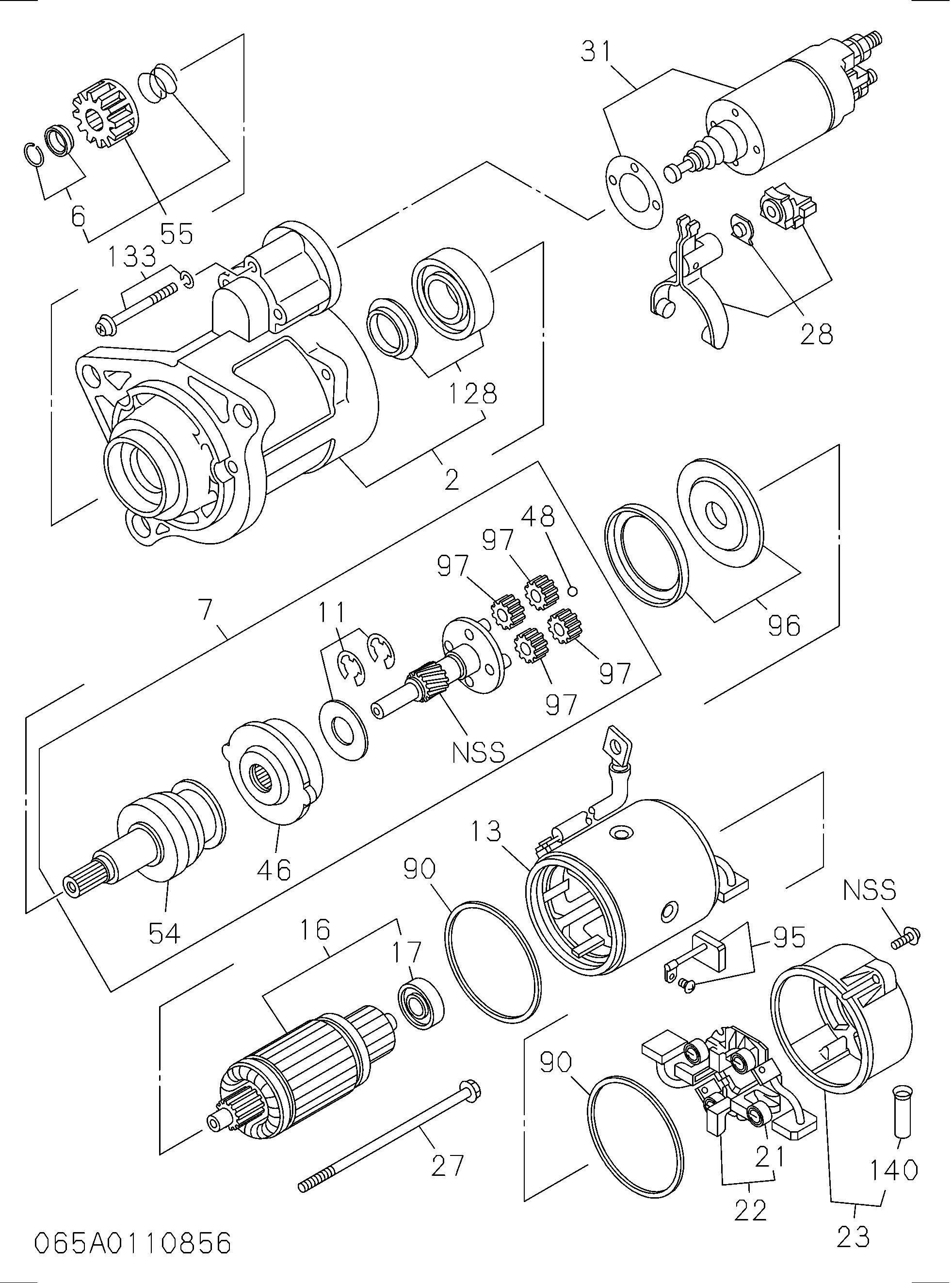 Схема запчастей John Deere 00C - 110 - 0-65 Starter 0400B Engine - Miscellaneous Engine / Complete Engine